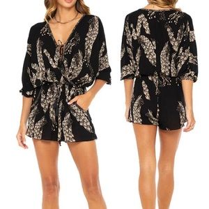 NWT Khush Maison black peacock romper
